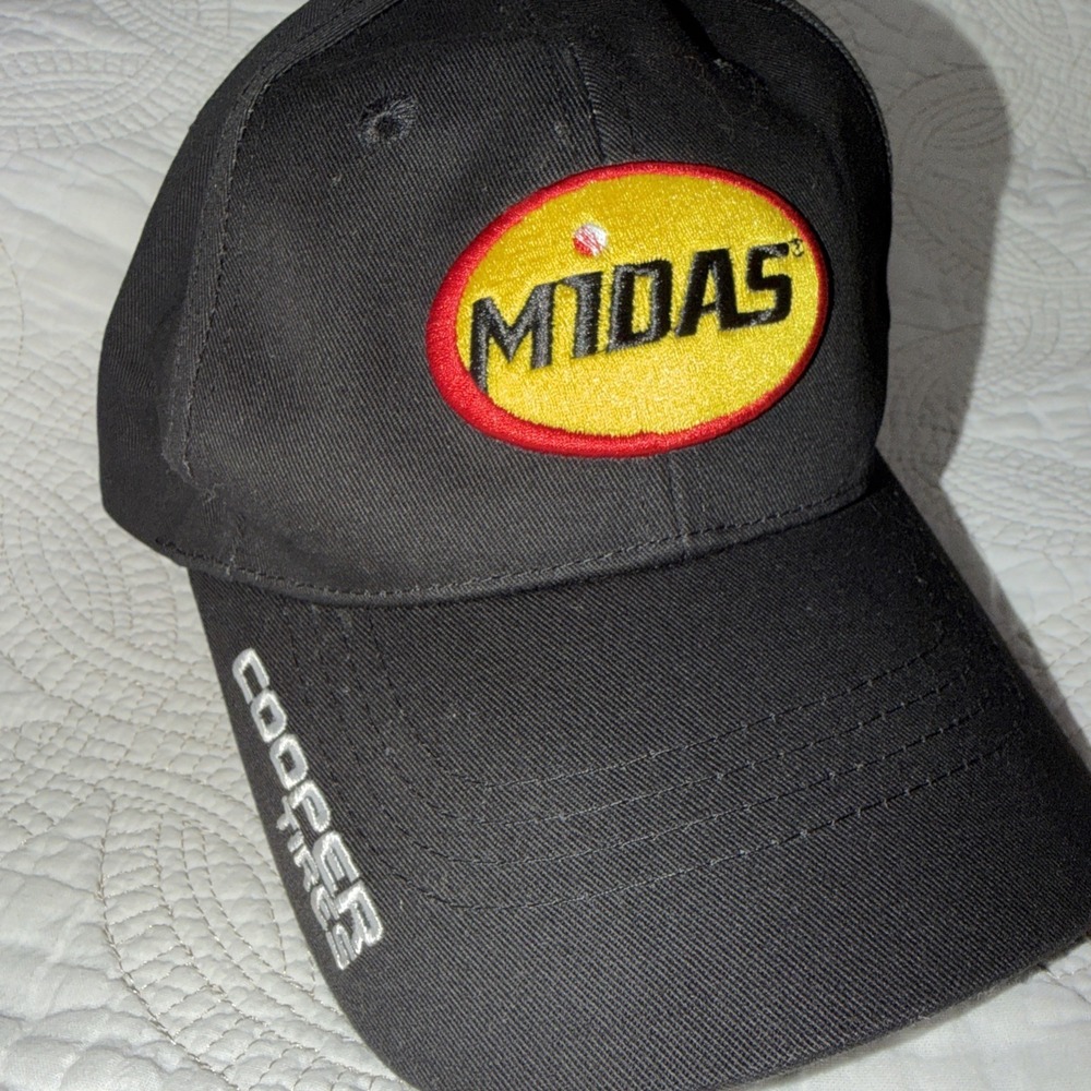 New Midas Cooper Tires Baseball Hat Black Embroidered 100% Cotton Dad  Cap